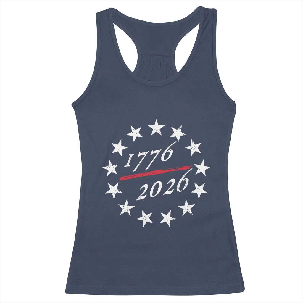 250 Years America Anniversary Racerback Tank Top 13 Stars 1776 2026 250th Independence Day TS11 Navy Print Your Wear