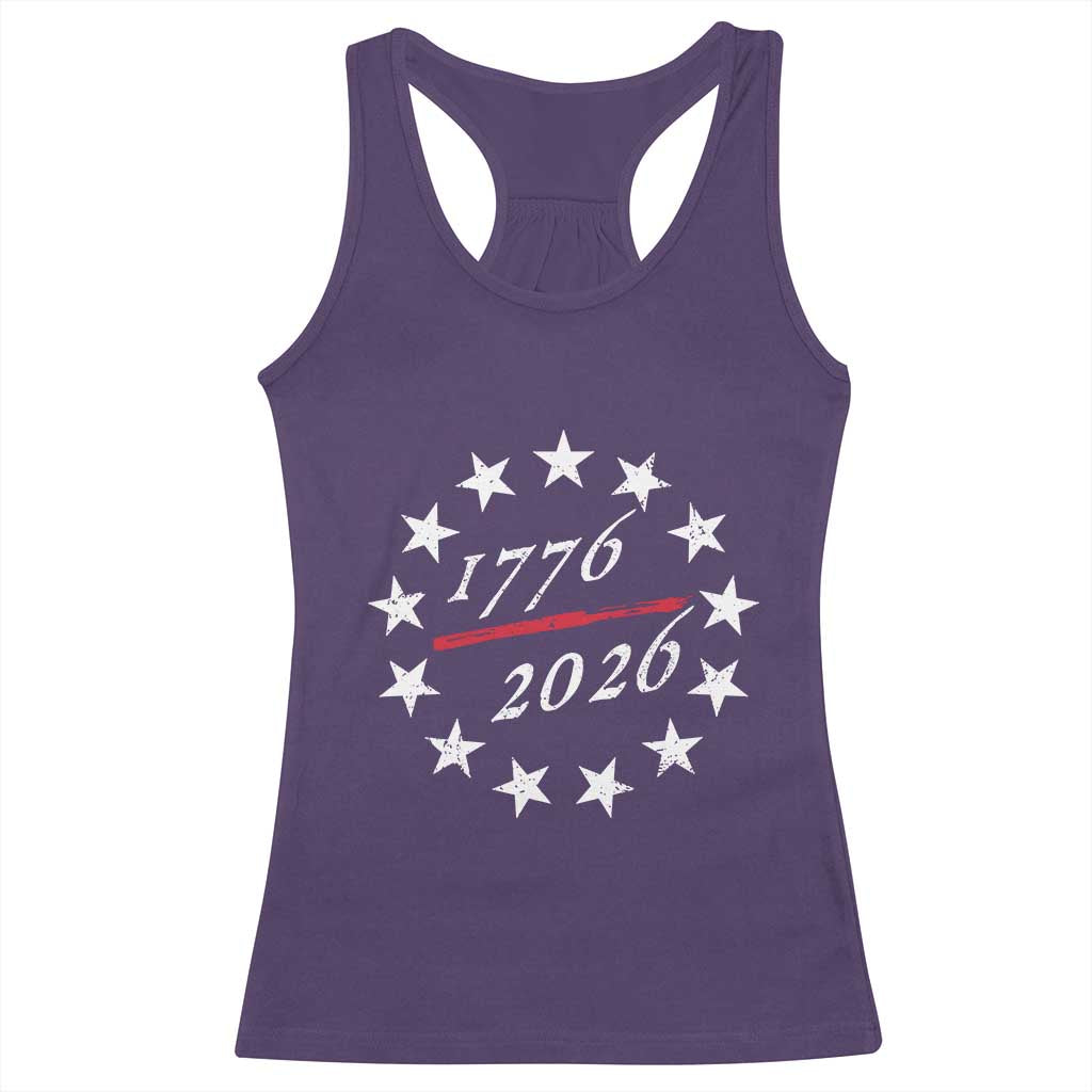 250 Years America Anniversary Racerback Tank Top 13 Stars 1776 2026 250th Independence Day TS11 Purple Print Your Wear