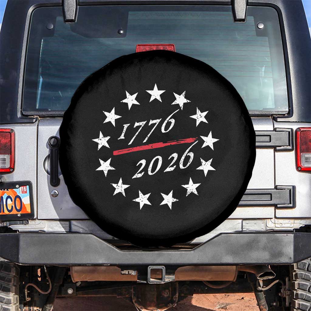250 Years America Anniversary Spare Tire Cover 13 Stars 1776 2026 250th Independence Day TS11 No hole Black Print Your Wear