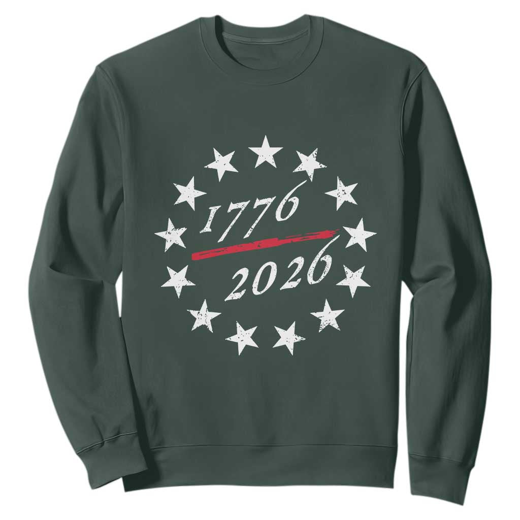 250 Years America Anniversary Sweatshirt 13 Stars 1776 2026 250th Independence Day TS11 Dark Forest Green Print Your Wear