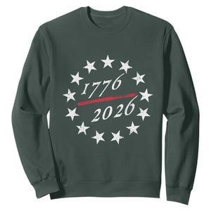 250 Years America Anniversary Sweatshirt 13 Stars 1776 2026 250th Independence Day TS11 Dark Forest Green Print Your Wear