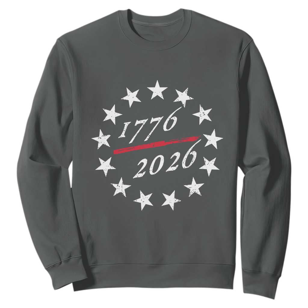 250 Years America Anniversary Sweatshirt 13 Stars 1776 2026 250th Independence Day TS11 Dark Heather Print Your Wear