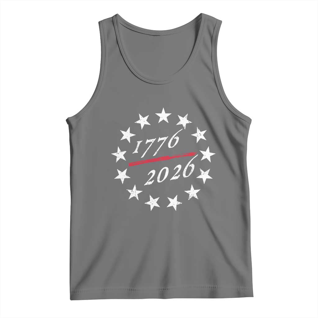 250 Years America Anniversary Tank Top 13 Stars 1776 2026 250th Independence Day TS11 Black Heather Print Your Wear