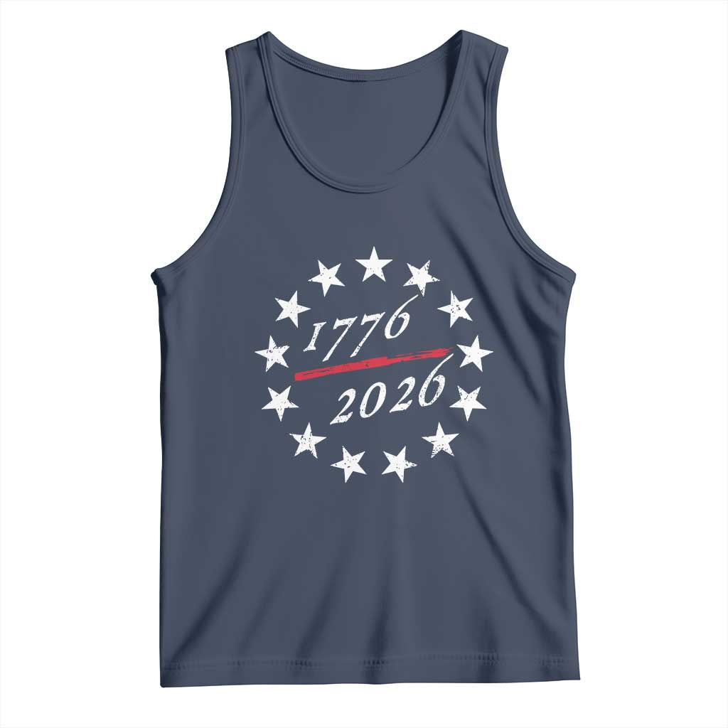250 Years America Anniversary Tank Top 13 Stars 1776 2026 250th Independence Day TS11 Navy Print Your Wear