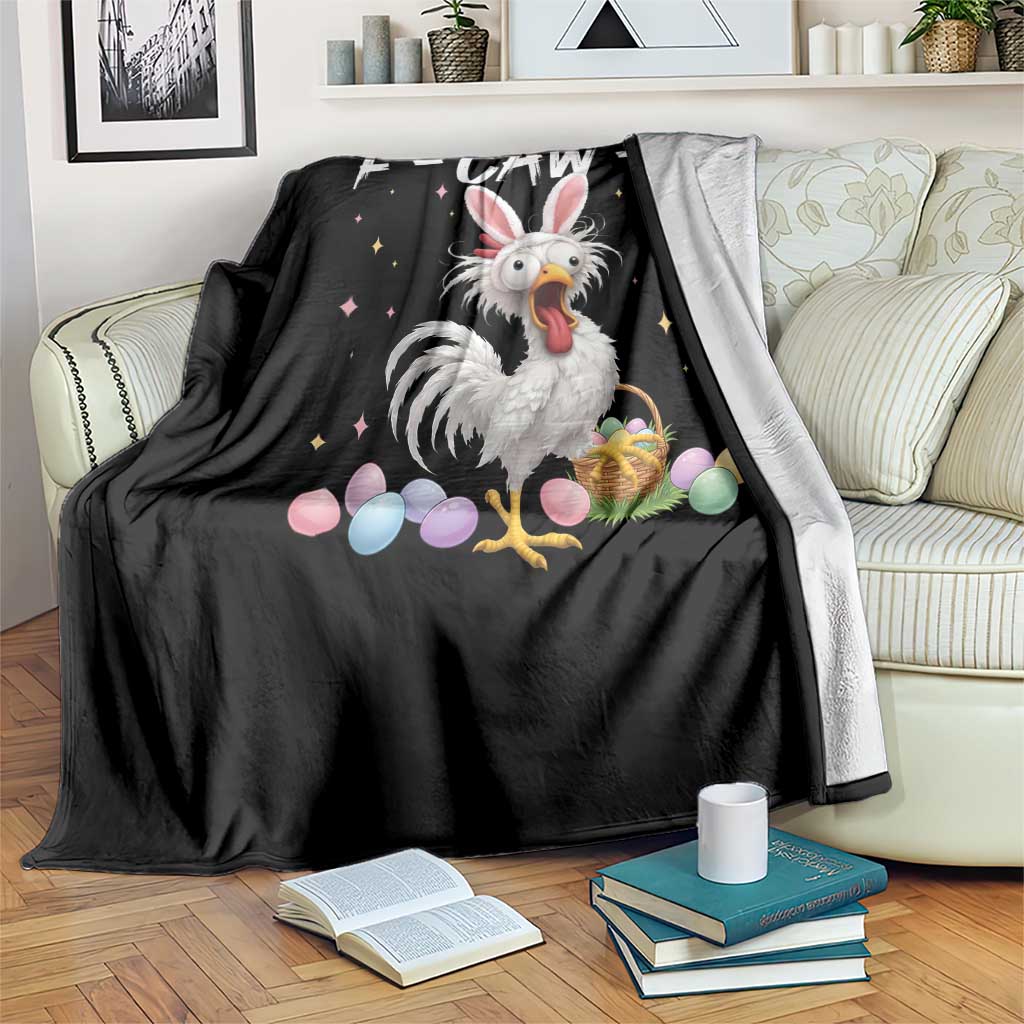 Funny Easter Day F Caw F Chicken Bunny Rooster Meme Throw Blanket TS11 Print Your Wear
