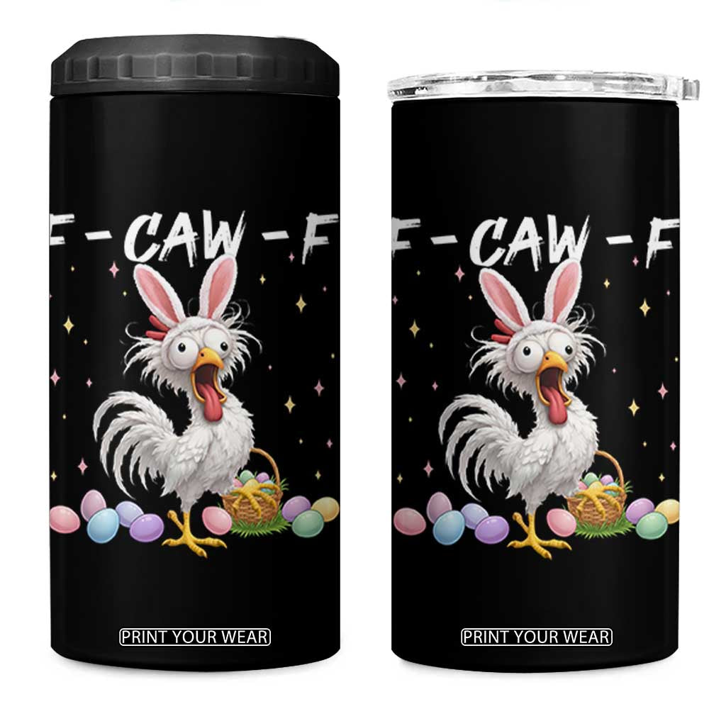 Funny Easter Day F Caw F Chicken Bunny Rooster Meme 4 in 1 Can Cooler Tumbler TS11 One Size: 16 oz Black Print Your Wear