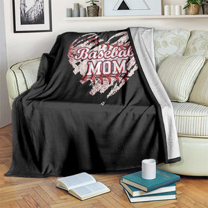 Baseball Mom Throw Blanket Baseball Mama Life Game Day Vintage Heart TS11 Print Your Wear