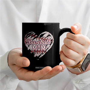 Baseball Mom Coffee Mug Baseball Mama Life Game Day Vintage Heart TS11 Print Your Wear