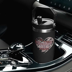 Baseball Mom Flip Straw Tumbler Baseball Mama Life Game Day Vintage Heart TS11 Print Your Wear