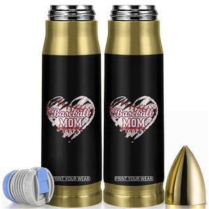 Baseball Mom Bullet Tumbler Baseball Mama Life Game Day Vintage Heart TS11 Black Print Your Wear
