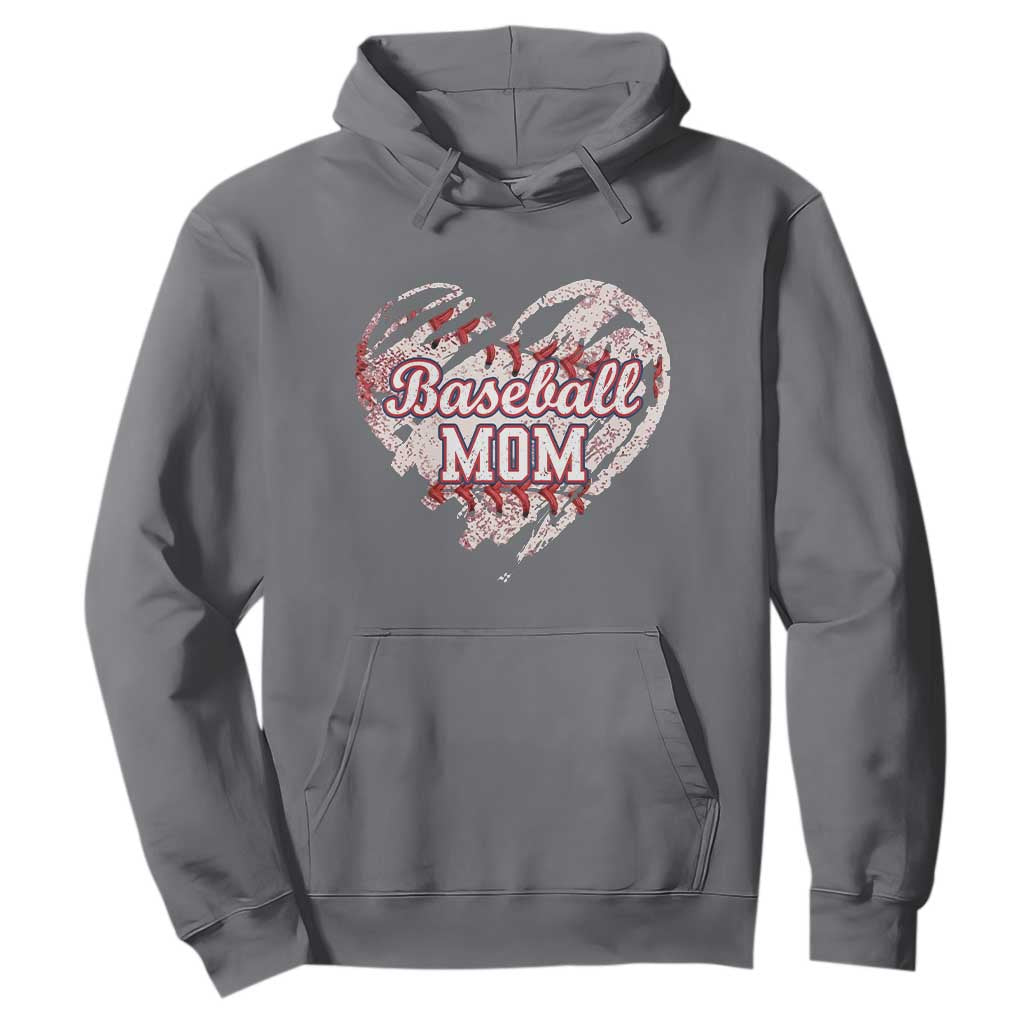 Baseball Mom Hoodie Baseball Mama Life Game Day Vintage Heart TS11 Charcoal Print Your Wear