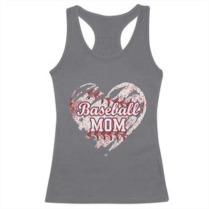 Baseball Mom Racerback Tank Top Baseball Mama Life Game Day Vintage Heart TS11 Charcoal Print Your Wear