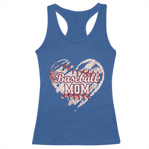 Baseball Mom Racerback Tank Top Baseball Mama Life Game Day Vintage Heart TS11 Royal Blue Print Your Wear