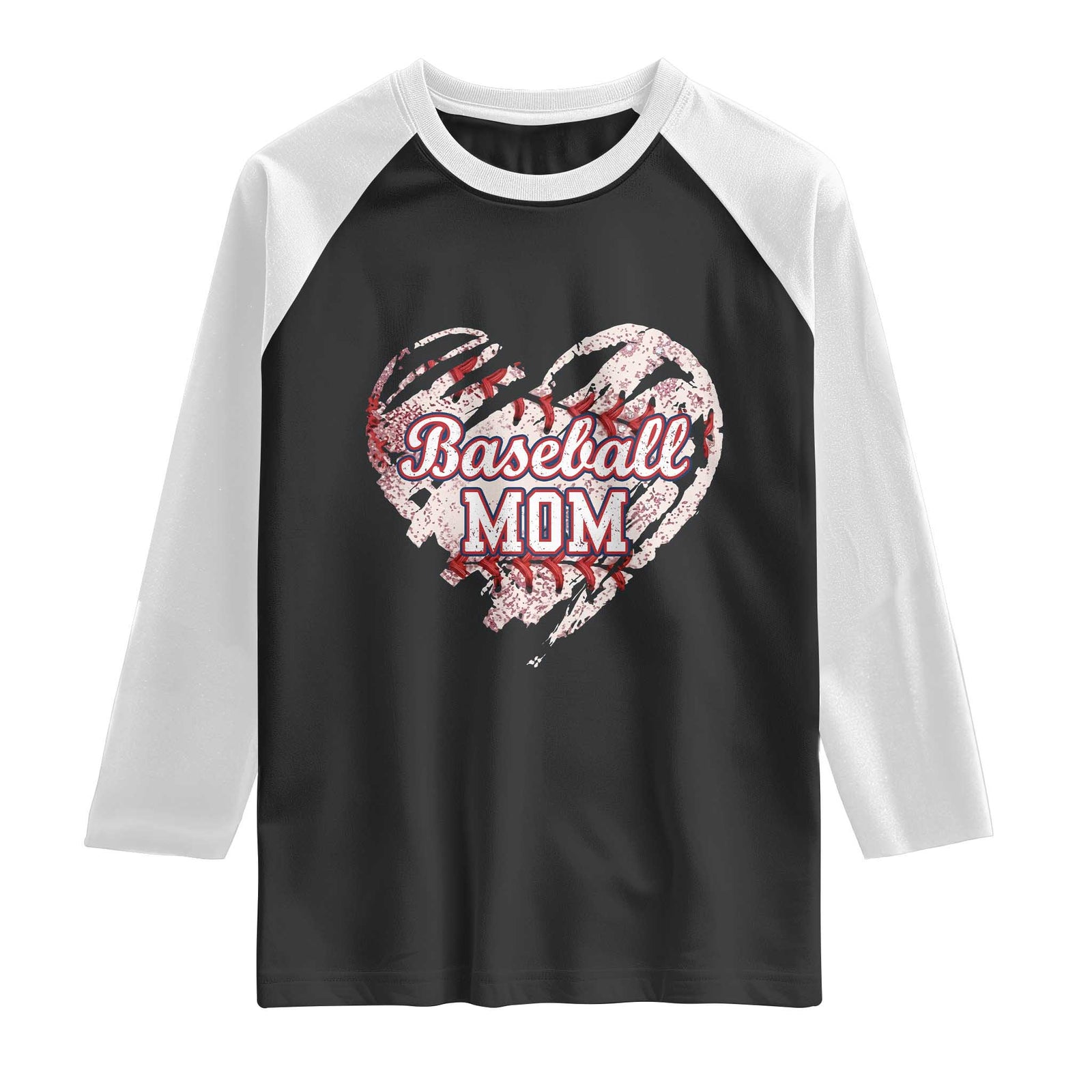 Baseball Mom Raglan Shirt Baseball Mama Life Game Day Vintage Heart TS11 Black White Print Your Wear
