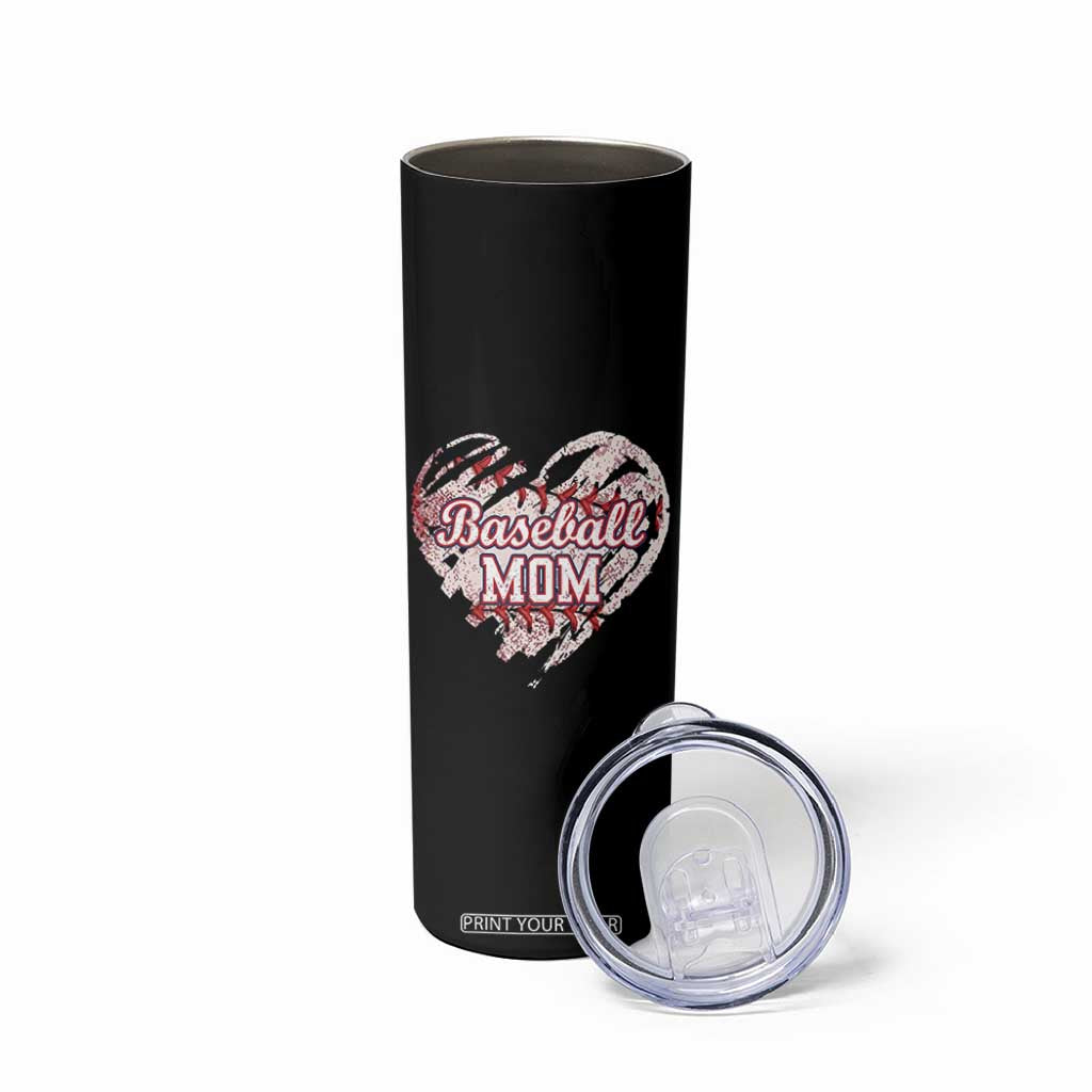 Baseball Mom Skinny Tumbler Baseball Mama Life Game Day Vintage Heart TS11 Print Your Wear