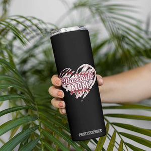 Baseball Mom Skinny Tumbler Baseball Mama Life Game Day Vintage Heart TS11 Print Your Wear