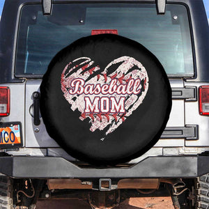 Baseball Mom Spare Tire Cover Baseball Mama Life Game Day Vintage Heart TS11 No hole Black Print Your Wear
