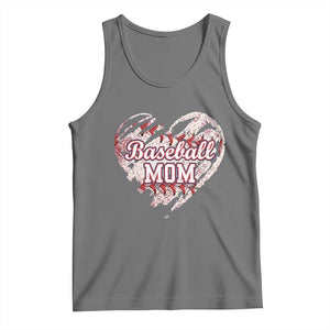 Baseball Mom Tank Top Baseball Mama Life Game Day Vintage Heart TS11 Black Heather Print Your Wear