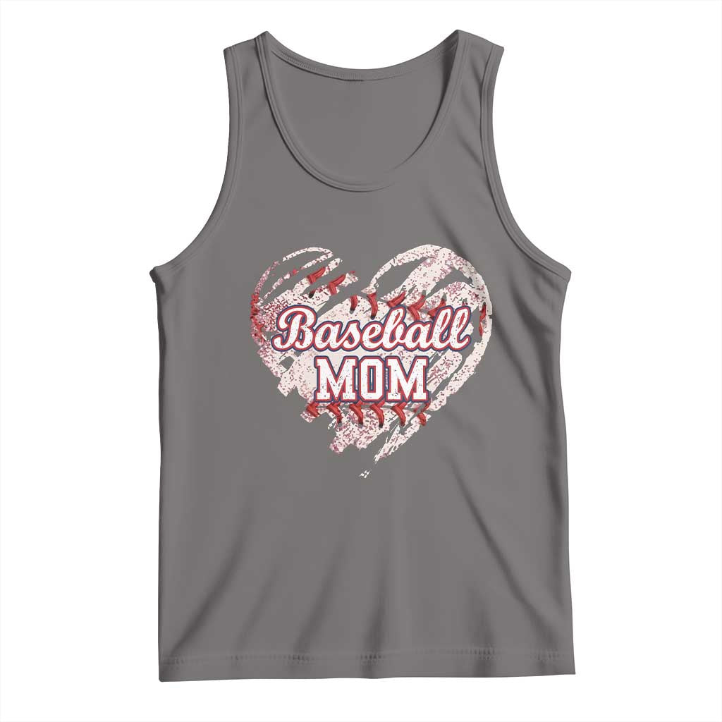 Baseball Mom Tank Top Baseball Mama Life Game Day Vintage Heart TS11 Deep Heather Print Your Wear