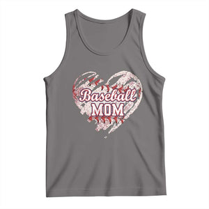 Baseball Mom Tank Top Baseball Mama Life Game Day Vintage Heart TS11 Deep Heather Print Your Wear