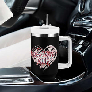 Baseball Mom Tumbler With Handle Baseball Mama Life Game Day Vintage Heart TS11 Print Your Wear