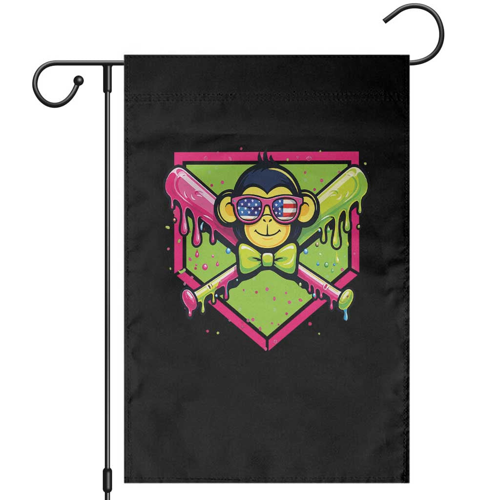 Party Monkey Baseball Drip Funny Animals Lover Garden Flag TS11 Black Print Your Wear
