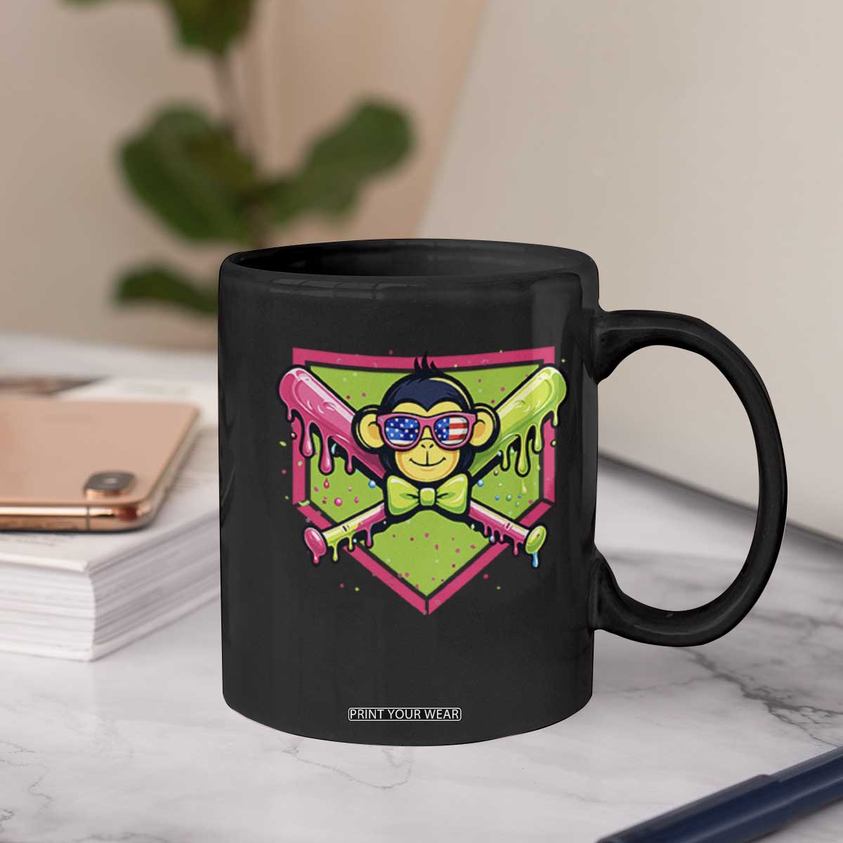 Party Monkey Baseball Drip Funny Animals Lover Coffee Mug TS11 Print Your Wear