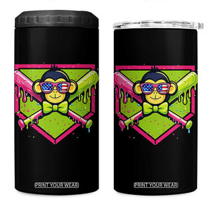 Party Monkey Baseball Drip Funny Animals Lover 4 in 1 Can Cooler Tumbler TS11 One Size: 16 oz Black Print Your Wear
