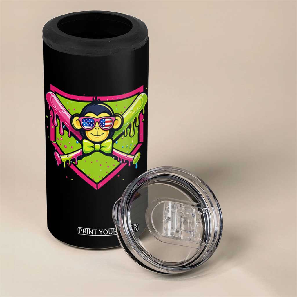 Party Monkey Baseball Drip Funny Animals Lover 4 in 1 Can Cooler Tumbler TS11 Print Your Wear