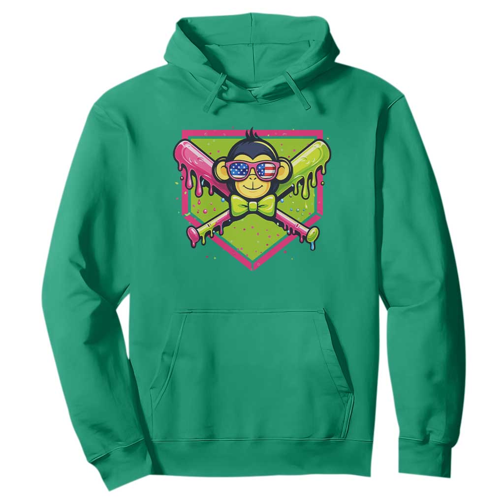 Party Monkey Baseball Drip Funny Animals Lover Hoodie TS11 Irish Green Print Your Wear