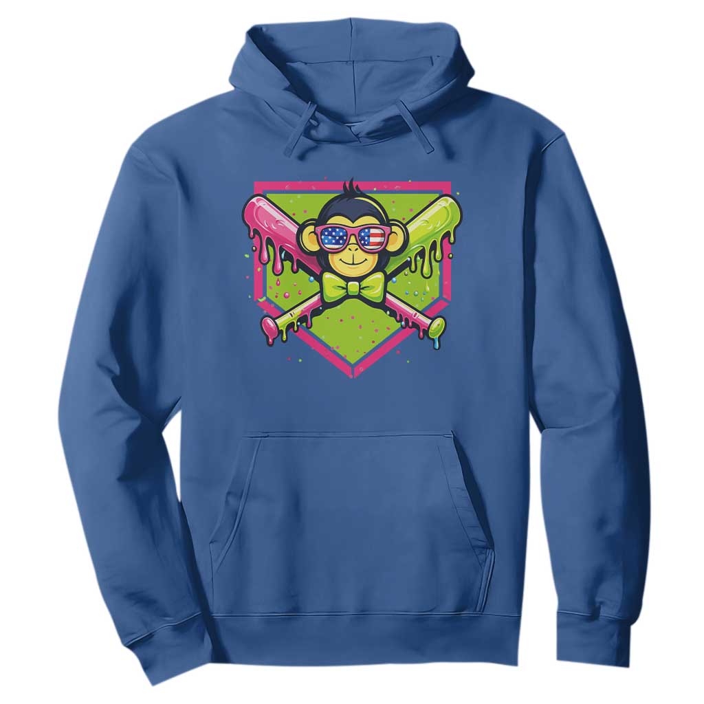 Party Monkey Baseball Drip Funny Animals Lover Hoodie TS11 Royal Blue Print Your Wear