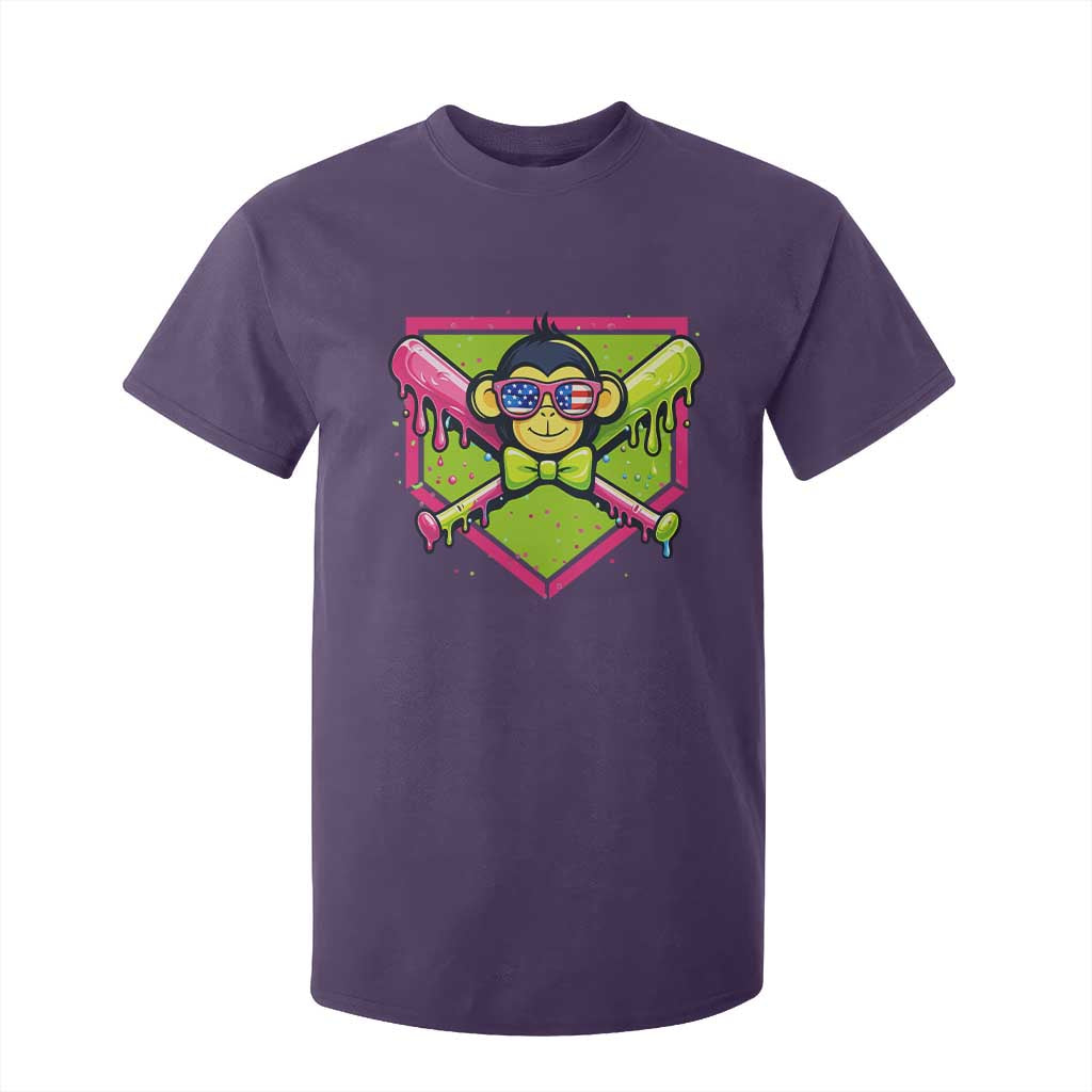 Party Monkey Baseball Drip Funny Animals Lover T Shirt For Kid TS11 Purple Print Your Wear