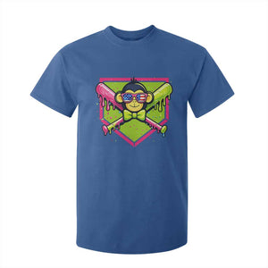 Party Monkey Baseball Drip Funny Animals Lover T Shirt For Kid TS11 Royal Blue Print Your Wear