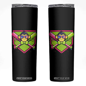 Party Monkey Baseball Drip Funny Animals Lover Skinny Tumbler TS11 Black Print Your Wear