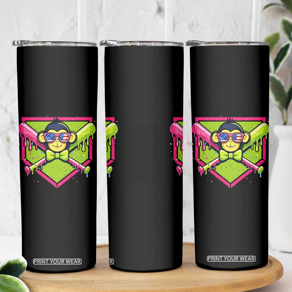 Party Monkey Baseball Drip Funny Animals Lover Skinny Tumbler TS11 Print Your Wear