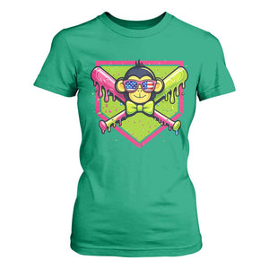 Party Monkey Baseball Drip Funny Animals Lover T Shirt For Women TS11 Irish Green Print Your Wear