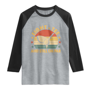 80th Birthday Golf Raglan Shirt Funny Eight Tee And Still On Par 80 Years Old TS11 Heather Gray Black Print Your Wear