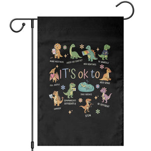 Dinosaur Autism Awareness Garden Flag It Is Okay to Be Different Dino Lover TS11 Black Print Your Wear