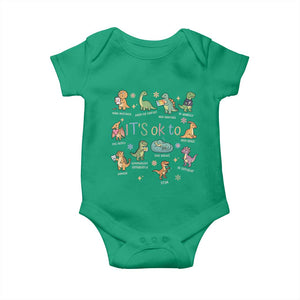 Dinosaur Autism Awareness Baby Onesie It Is Okay to Be Different Dino Lover TS11 Irish Green Print Your Wear