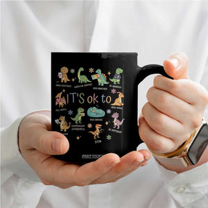 Dinosaur Autism Awareness Coffee Mug It Is Okay to Be Different Dino Lover TS11 Print Your Wear