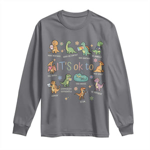 Dinosaur Autism Awareness Long Sleeve Shirt It Is Okay to Be Different Dino Lover TS11 Charcoal Print Your Wear