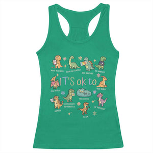 Dinosaur Autism Awareness Racerback Tank Top It Is Okay to Be Different Dino Lover TS11 Irish Green Print Your Wear