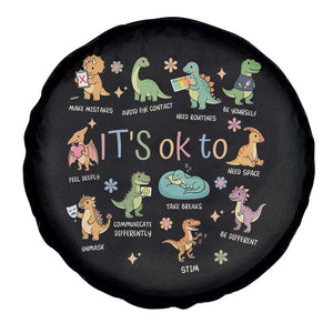 Dinosaur Autism Awareness Spare Tire Cover It Is Okay to Be Different Dino Lover TS11 Print Your Wear