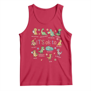 Dinosaur Autism Awareness Tank Top It Is Okay to Be Different Dino Lover TS11 Red Print Your Wear