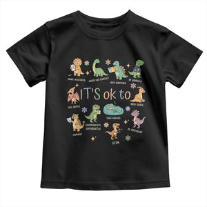 Dinosaur Autism Awareness Toddler T Shirt It Is Okay to Be Different Dino Lover TS11 Black Print Your Wear