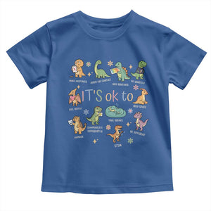 Dinosaur Autism Awareness Toddler T Shirt It Is Okay to Be Different Dino Lover TS11 Royal Blue Print Your Wear
