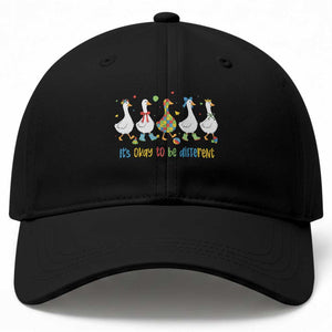 Funny Autistic Goose Baseball Cap It Is Okay To Be Different Autism Awareness