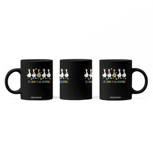 Funny Autistic Goose Coffee Mug It Is Okay To Be Different Autism Awareness TS11 Print Your Wear