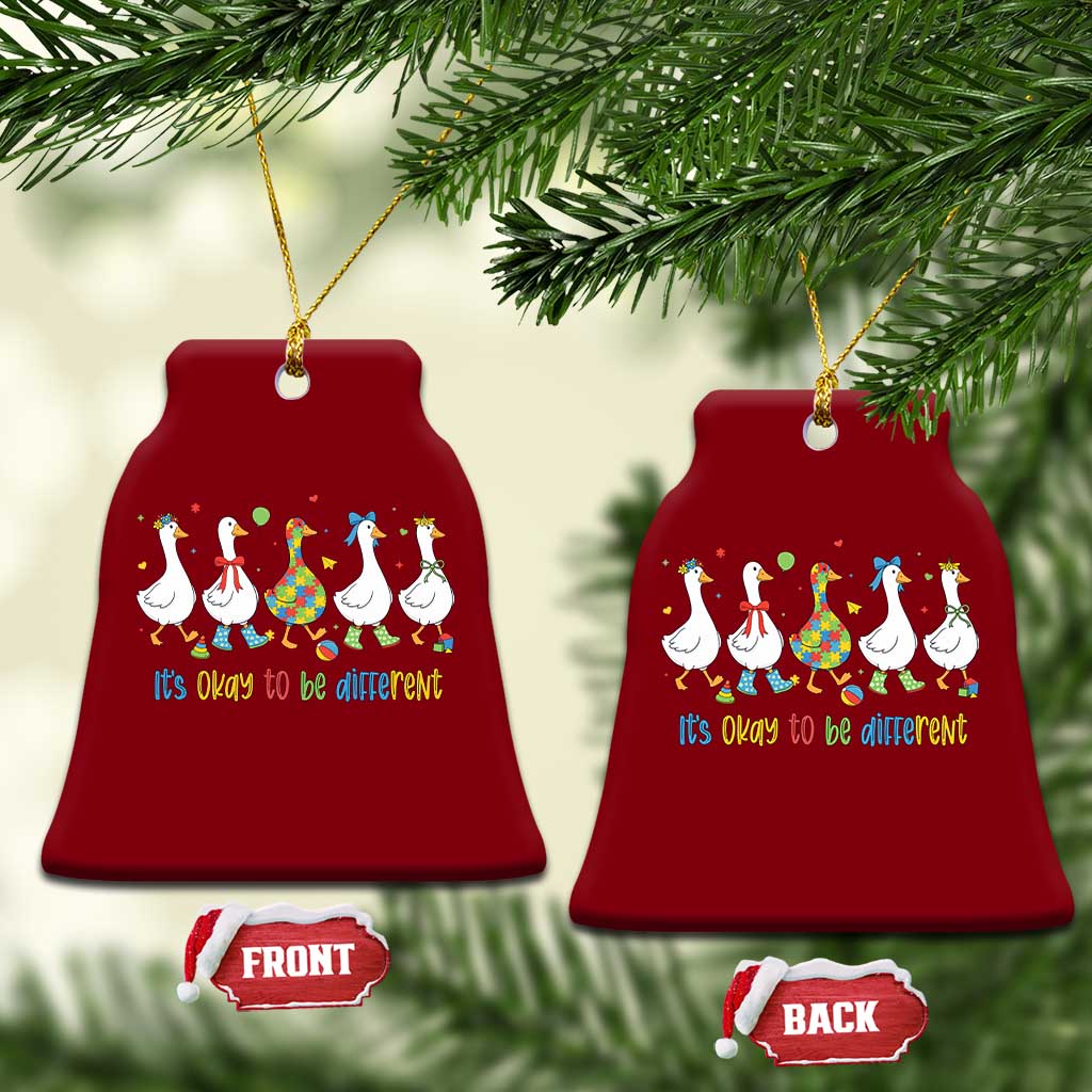Funny Autistic Goose Ceramic Ornament It Is Okay To Be Different Autism Awareness TS11 Print Your Wear