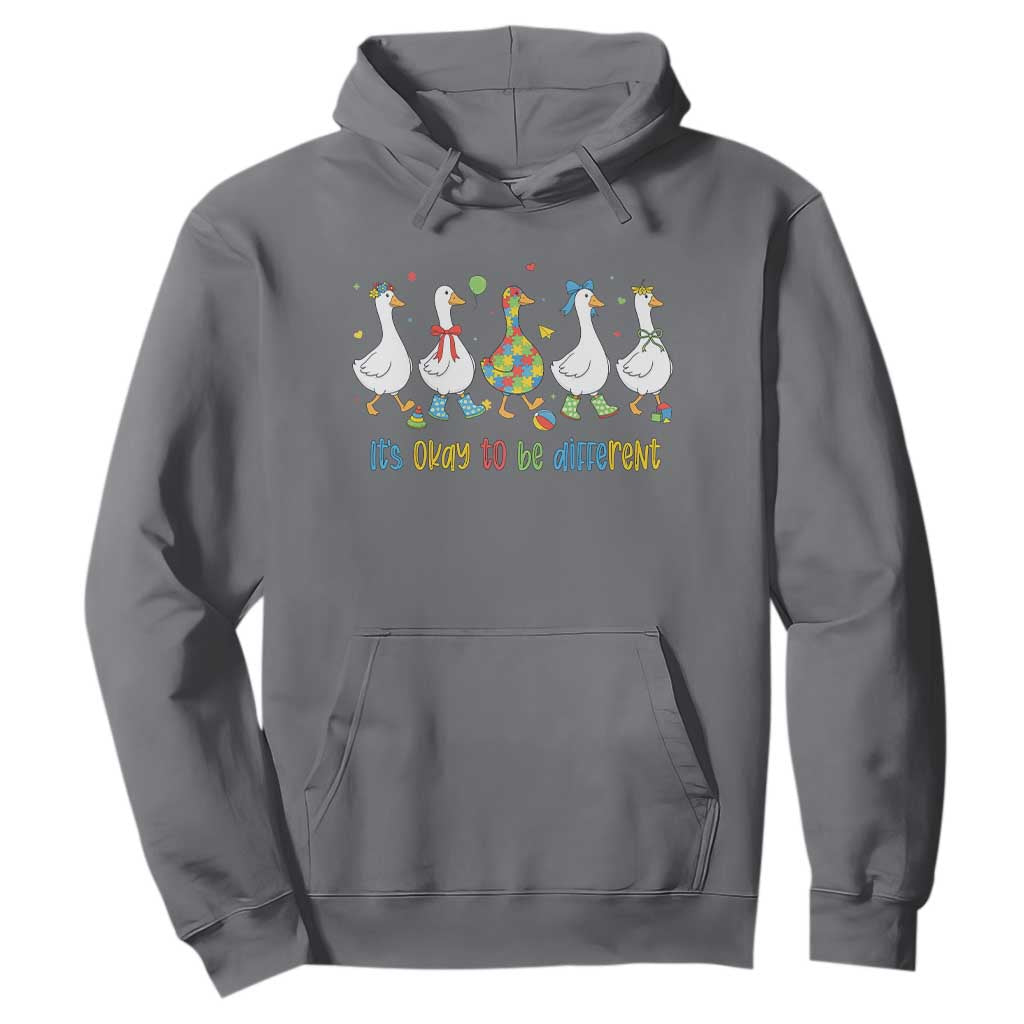 Funny Autistic Goose Hoodie It Is Okay To Be Different Autism Awareness TS11 Charcoal Print Your Wear